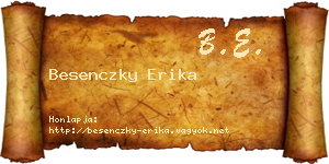 Besenczky Erika névjegykártya